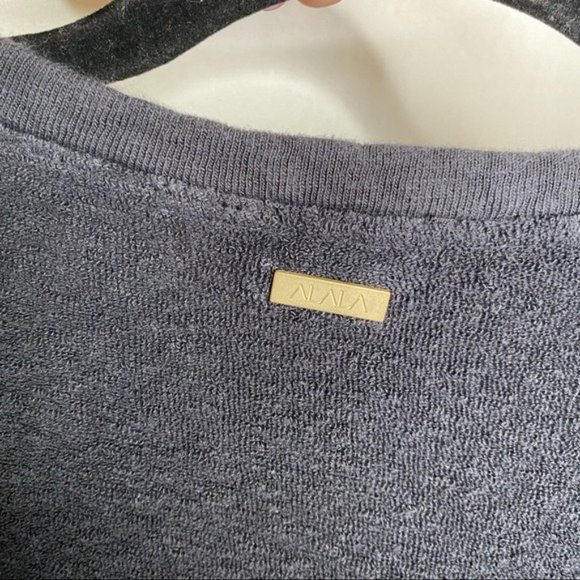 Revolve ALALA Curved Hem Knit Jumper Sweatshirt in Black - Picture 9 of 11